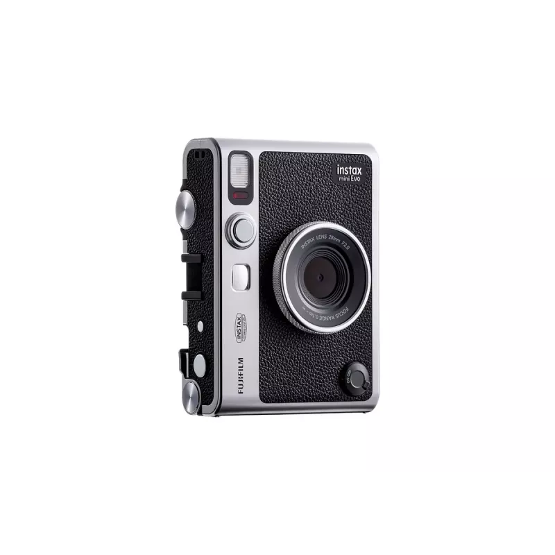 Sofortbildkamera Fujifilm Instax Mini Evo – 1/5 Zoll CMOS 2560×1920, 3 Zoll TFT, 1/8000–0,25 s Verschluss, eingebauter Blitz, 285 g, Silber/Schwarz