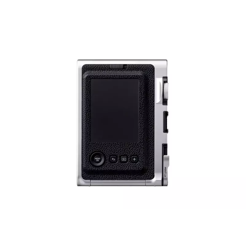 Sofortbildkamera Fujifilm Instax Mini Evo – 1/5 Zoll CMOS 2560×1920, 3 Zoll TFT, 1/8000–0,25 s Verschluss, eingebauter Blitz, 285 g, Silber/Schwarz
