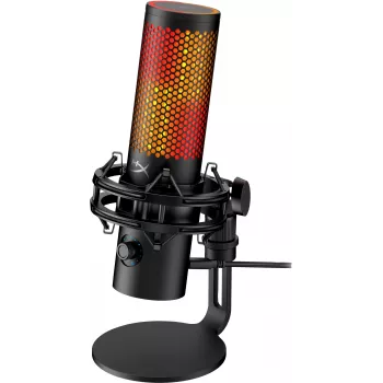 HyperX QuadCast 2 S - USB-Mikrofon (Schwarz), Tischmikrofon, -8 dB, 20 - 20000 Hz, 1 Ω, Kabelgebunden, USB