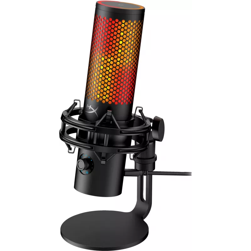HyperX QuadCast 2 S - USB-Mikrofon (Schwarz), Tischmikrofon, -8 dB, 20 - 20000 Hz, 1 Ω, Kabelgebunden, USB