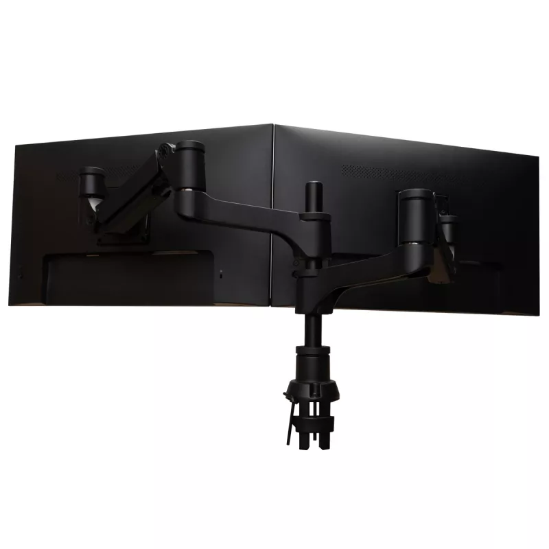 R-Go Tools Monitorhalterung R-Go Caparo Dual, für zwei Monitore, höhenverstellbar mit Gasfeder, 3-9 kg Tragkraft, 100% kreislauffähig, schwarz