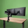 R-Go Tools Monitorhalterung R-Go Caparo Dual, für zwei Monitore, höhenverstellbar mit Gasfeder, 3-9 kg Tragkraft, 100% kreislauffähig, schwarz