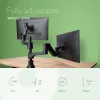 R-Go Tools Monitorhalterung R-Go Caparo Dual, für zwei Monitore, höhenverstellbar mit Gasfeder, 3-9 kg Tragkraft, 100% kreislauffähig, schwarz