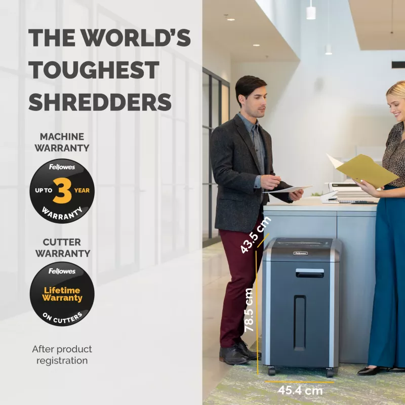Fellowes Aktenvernichter 225Ci 24 Blatt Partikelschnitt-Aktenvernichter mit 60-Liter-Behälter, hoher Sicherheitsstufe P4
