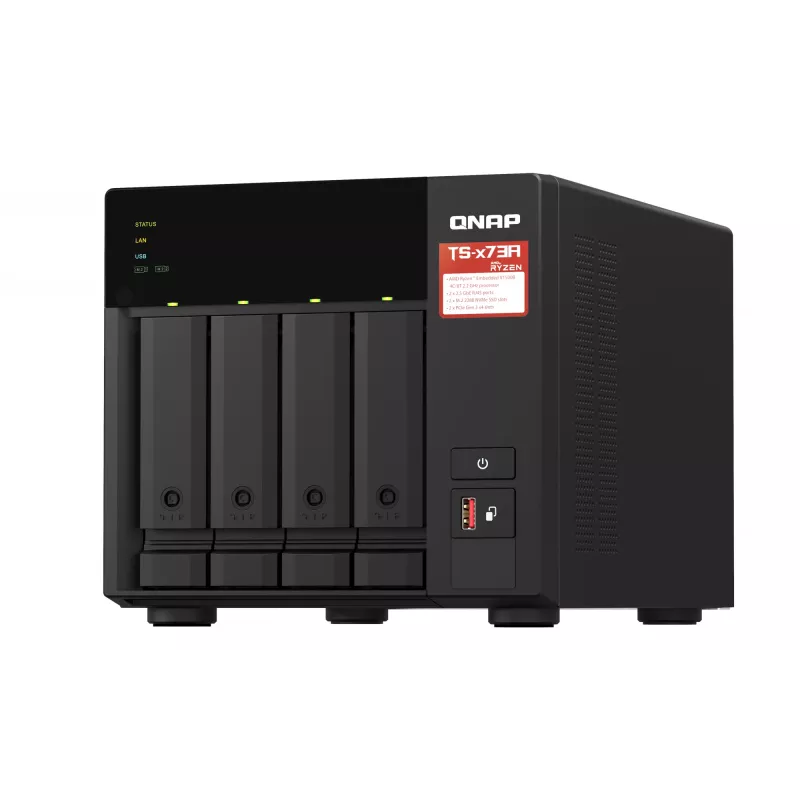 QNAP TS-473A NAS Tower Ryzen Embedded V1500B 8 GB DDR4 0 TB QNAP Turbo System Schwarz