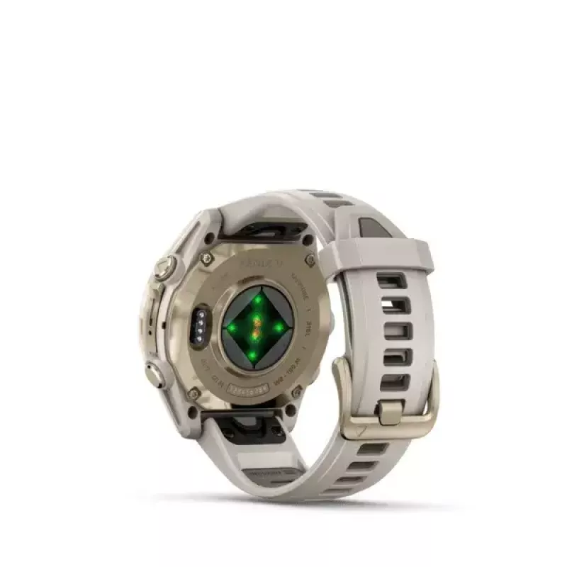 Smartwatch GARMIN fenix 8 Gold — 43 mm, AMOLED 1,3 Zoll, Saphir, 10 ATM, GPS/GLONASS/BeiDou/Galileo, 32 GB, 10 Tage Akkulaufzeit