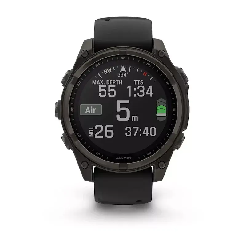 Sport-Smartwatch GARMIN fenix 8 Black – 51 mm Gehäuse, Saphirglas, Solar, GPS, 32 GB, 10 ATM, 1,3 Zoll Display
