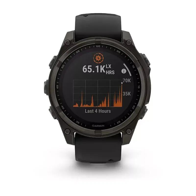 Sport-Smartwatch GARMIN fenix 8 Black – 51 mm Gehäuse, Saphirglas, Solar, GPS, 32 GB, 10 ATM, 1,3 Zoll Display