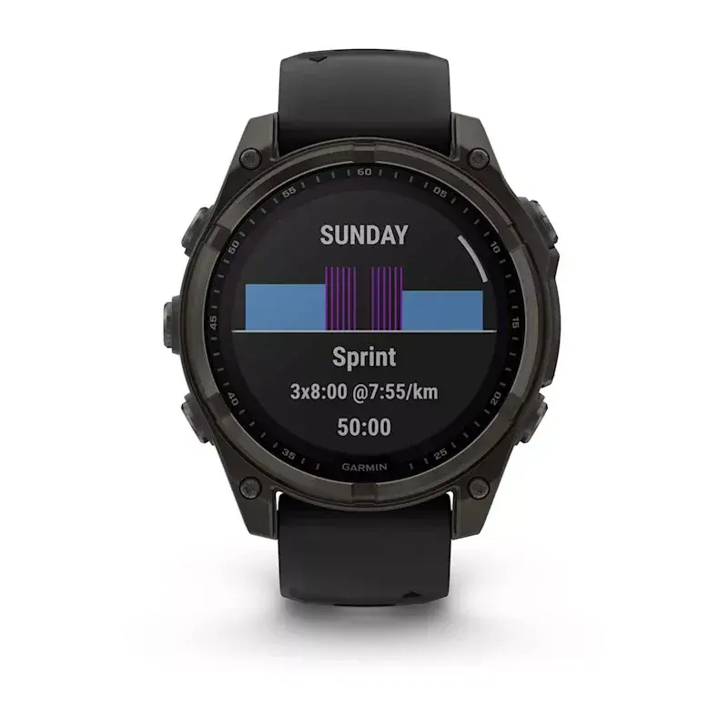 Sport-Smartwatch GARMIN fenix 8 Black – 51 mm Gehäuse, Saphirglas, Solar, GPS, 32 GB, 10 ATM, 1,3 Zoll Display