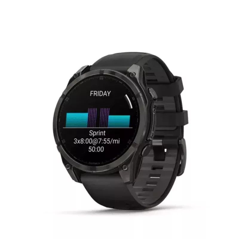 Sport-Smartwatch GARMIN fenix 8 Black, 47 mm Gehäuse, AMOLED 1,4 Zoll, Saphirglas, GPS/GLONASS/Galileo, 16 Tage Akkulaufzeit