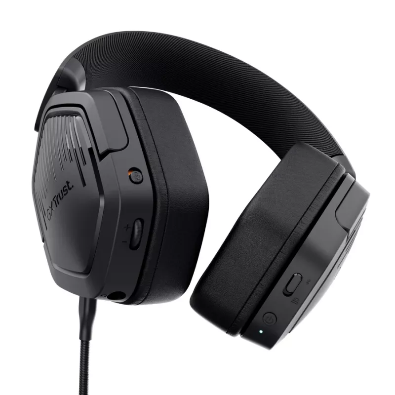 Headset TRUST GXT 493PS Carus — Kabelgebunden & Kabellos (Bluetooth), Ohrumschließend, Kopfbügel, 20–20000 Hz, 1,2 m, Schwarz