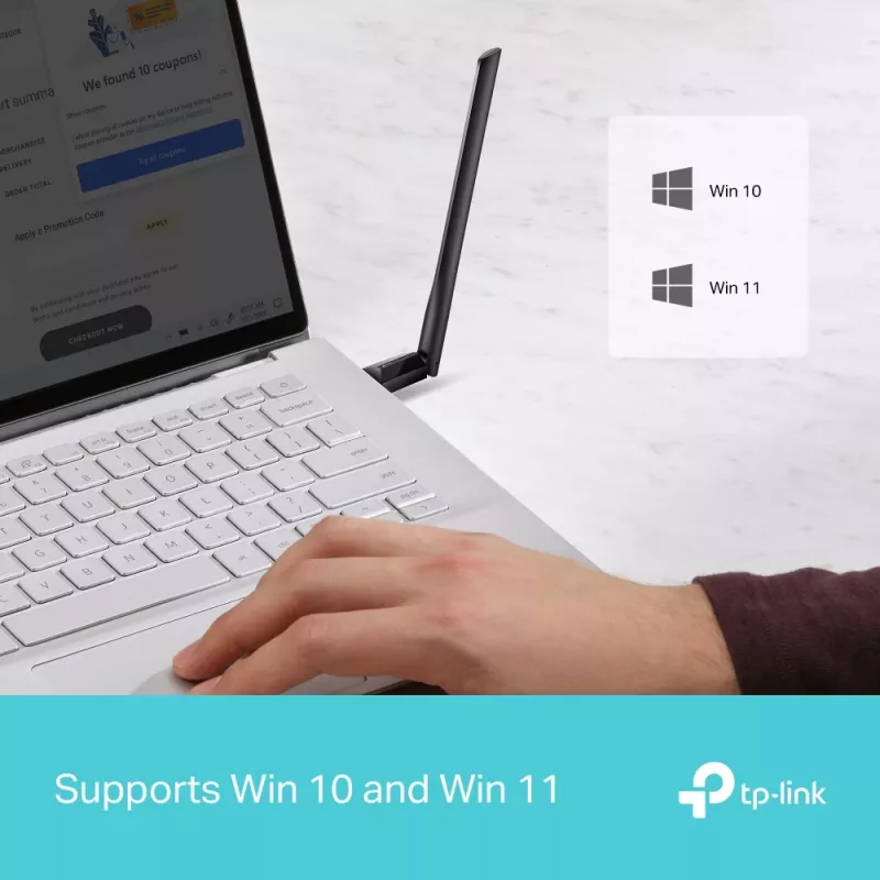 Kabelloser USB-WLAN-Adapter TP-LINK Archer TX35U PLUS — WLAN 6 Dualband 1201 Mbit/s, USB-betrieben, schwarz