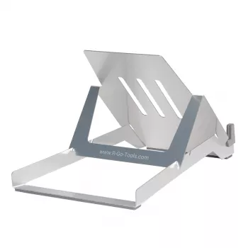 R-Go Tools Laptop-Halterung R-Go Riser Basic, zusammenklappbarer und verstellbarer Laptop-Riser, Aluminium, silber