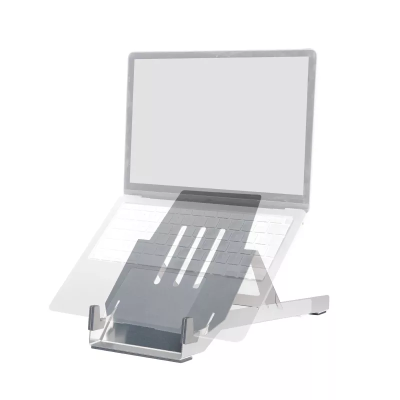 R-Go Tools Laptop-Halterung R-Go Riser Basic, zusammenklappbarer und verstellbarer Laptop-Riser, Aluminium, silber