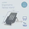 R-Go Tools Laptop-Halterung R-Go Riser Basic, zusammenklappbarer und verstellbarer Laptop-Riser, Aluminium, silber