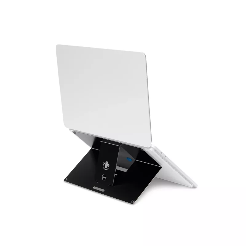 R-Go Tools Laptop-Ständer R-Go Riser Attachable, verstellbar, integriert in Ihren Laptop, Aluminium, schwarz