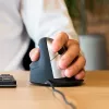 R-Go Tools Ergonomische Maus R-Go HE Break mit Pausensoftware, groß (Handgröße ≥ 185 mm), linkshändig, kabelgebunden, schwarz