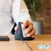 R-Go Tools Ergonomische Maus R-Go HE Break mit Pausensoftware, groß (Handgröße ≥ 185 mm), linkshändig, kabelgebunden, schwarz