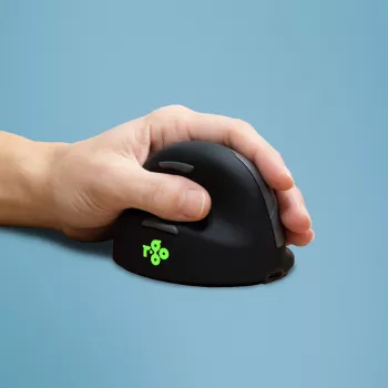 R-Go Tools Ergonomische Maus R-Go HE Break mit Pausensoftware, medium (Handgröße 165-185 mm), linkshändig, Bluetooth, schwarz