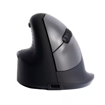 R-Go Tools Ergonomische Maus R-Go HE Break mit Pausensoftware, medium (Handgröße 165-185 mm), linkshändig, Bluetooth, schwarz