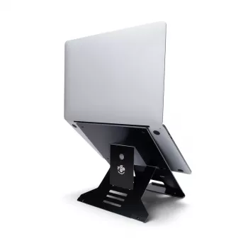 R-Go Tools Laptop-Ständer R-Go Riser Document, ergonomischer, faltbarer und verstellbarer Ständer mit Dokumentenhalter, schwarz