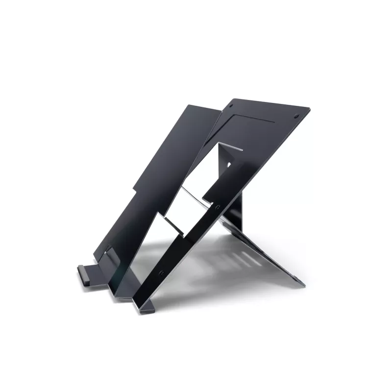 R-Go Tools Laptop-Ständer R-Go Riser Document, ergonomischer, faltbarer und verstellbarer Ständer mit Dokumentenhalter, schwarz