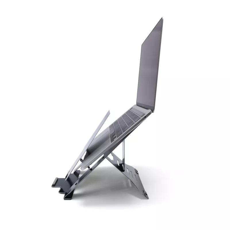 R-Go Tools Laptop-Ständer R-Go Riser Document, ergonomischer, faltbarer und verstellbarer Ständer mit Dokumentenhalter, schwarz