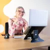 R-Go Tools Laptop-Ständer R-Go Riser Document, ergonomischer, faltbarer und verstellbarer Ständer mit Dokumentenhalter, schwarz