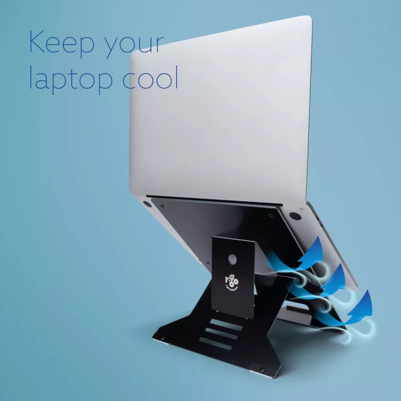 R-Go Tools Laptop-Ständer R-Go Riser Document, ergonomischer, faltbarer und verstellbarer Ständer mit Dokumentenhalter, schwarz