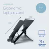 R-Go Tools Laptop-Ständer R-Go Riser Document, ergonomischer, faltbarer und verstellbarer Ständer mit Dokumentenhalter, schwarz