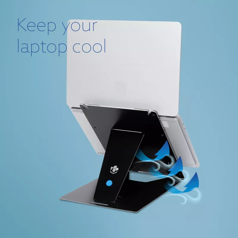 R-Go Tools Tablet- und Laptopständer R-Go Riser Duo, geeignet für 10–22-Zoll-Bildschirm, schwarz