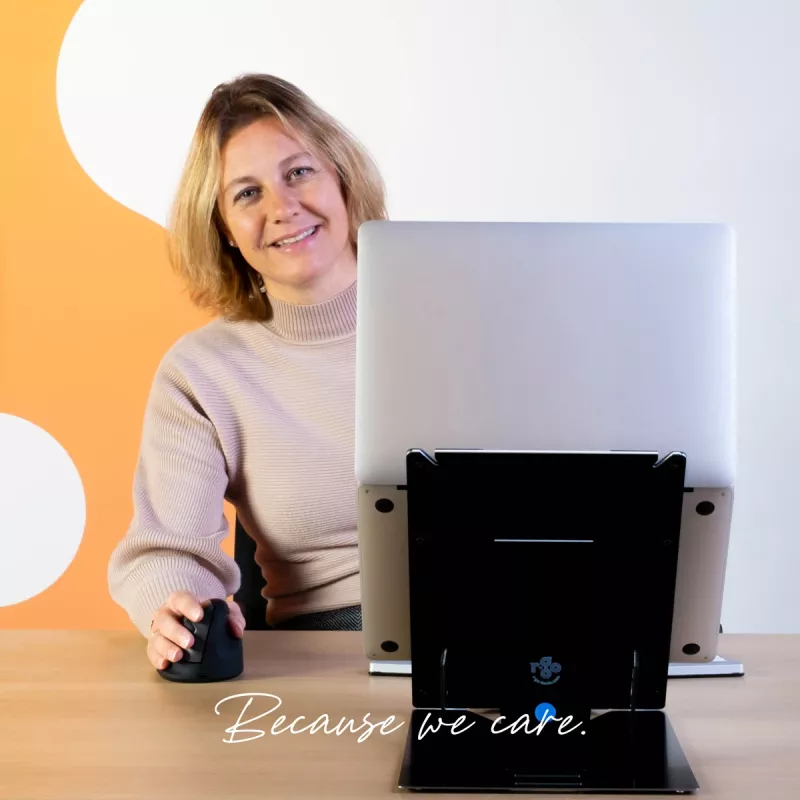 R-Go Tools Tablet- und Laptopständer R-Go Riser Duo, geeignet für 10–22-Zoll-Bildschirm, schwarz