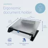R-Go Tools Dokumentenhalter R-Go Read2Write, geeignet zum Lesen und Schreiben, ergonomisch, mit weicher Schaumstoff-Handballenauflage, matt Acryl