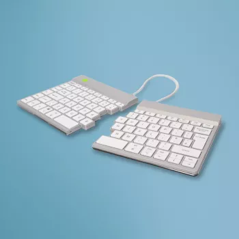 R-Go Tools Ergonomische Tastatur R-Go Split Break mit Pausensoftware, ergonomische geteilte Tastatur, QWERTY (UK), Bluetooth, weiß