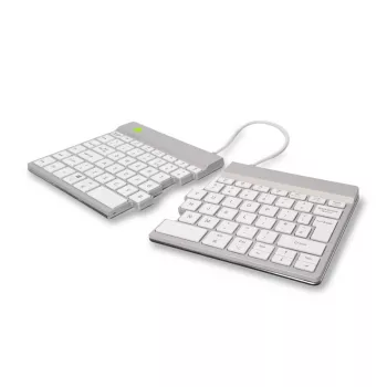 R-Go Tools Ergonomische Tastatur R-Go Split Break mit Pausensoftware, ergonomische geteilte Tastatur, QWERTY (UK), Bluetooth, weiß
