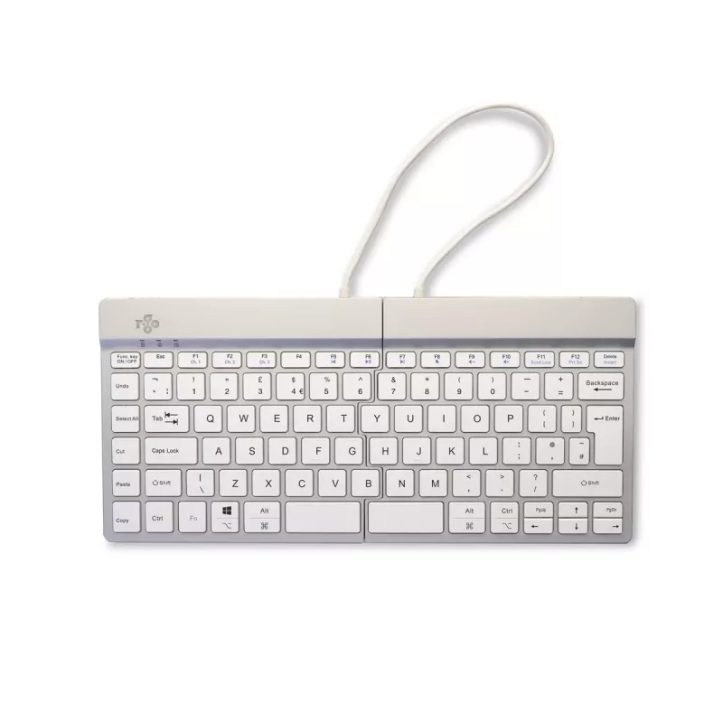 R-Go Tools Ergonomische Tastatur R-Go Split Break mit Pausensoftware, ergonomische geteilte Tastatur, QWERTY (UK), Bluetooth, weiß