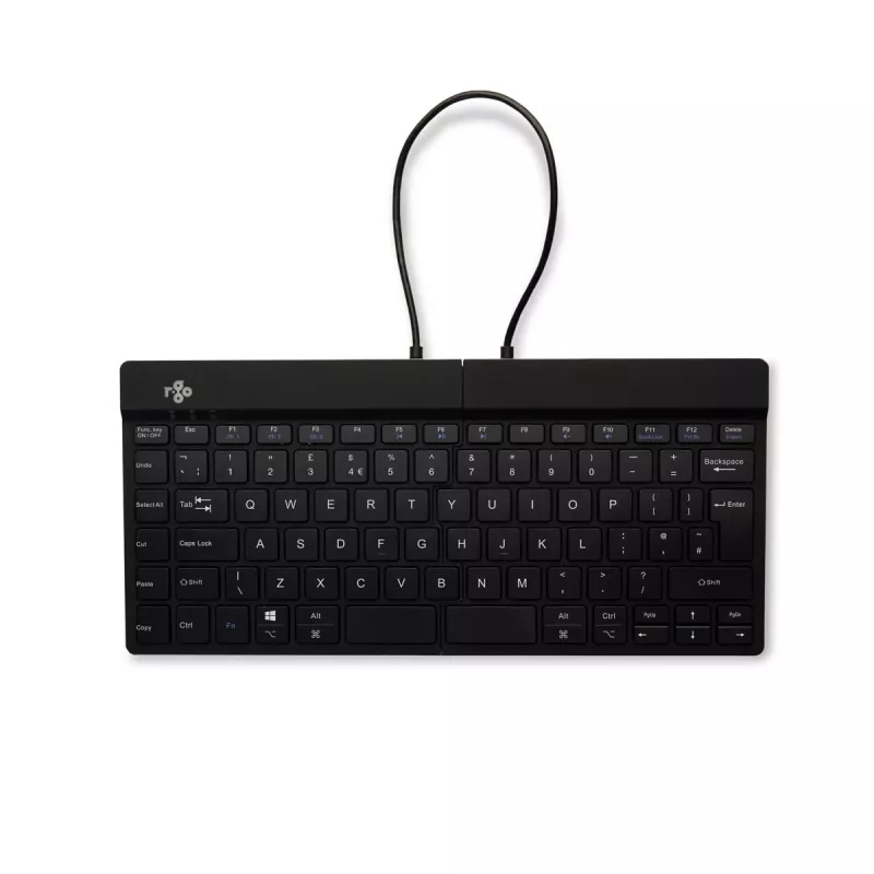 R-Go Tools Ergonomische Tastatur R-Go Split Break mit Pausensoftware, ergonomische geteilte Tastatur, QWERTY (UK), Bluetooth, Schwarz