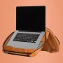 R-Go Tools Laptoptasche R-Go Viva, vollnarbiges Leder, mit integriertem Laptopständer, Schultergurt, 39,6 cm (15,6 Zoll), braun