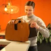R-Go Tools Laptoptasche R-Go Viva, vollnarbiges Leder, mit integriertem Laptopständer, Schultergurt, 39,6 cm (15,6 Zoll), braun