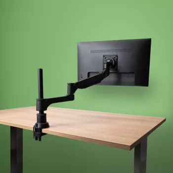R-Go Tools Monitorarm R-Go Caparo Single, vollständig verstellbar mit Gasfeder, 3-9 kg Tragfähigkeit, 100% zirkulär, schwarz
