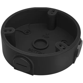 Anschlussdose DAHUA DH-PFA136-B — Aluminiumgehäuse, schwarz, 1/2 Zoll Gewinde, 110×34 mm, 1 kg Tragfähigkeit