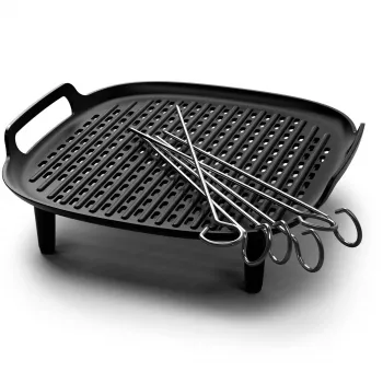 Philips Airfryer Zubehör HD9959/00 Grill-Kit XXL, Grillrost & Spieße, Philips, HD9285, HD963X, HD965X, HD975X, HD976X, HD986X, HD987X, Aluminium, Metall, 213 mm
