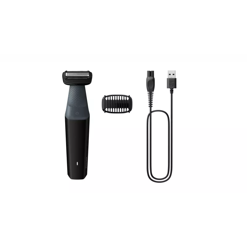 Körpertrimmer Philips BODYGROOM Series 3000 BG3017/01 Spritzwassergeschützt Schwarz Grau