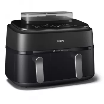 Heißluftfritteuse Philips 5000 Serie NA551/00 — 9 L Kapazität, 2300 W, Touch-Steuerung, LED-Anzeige, schwarz/silber