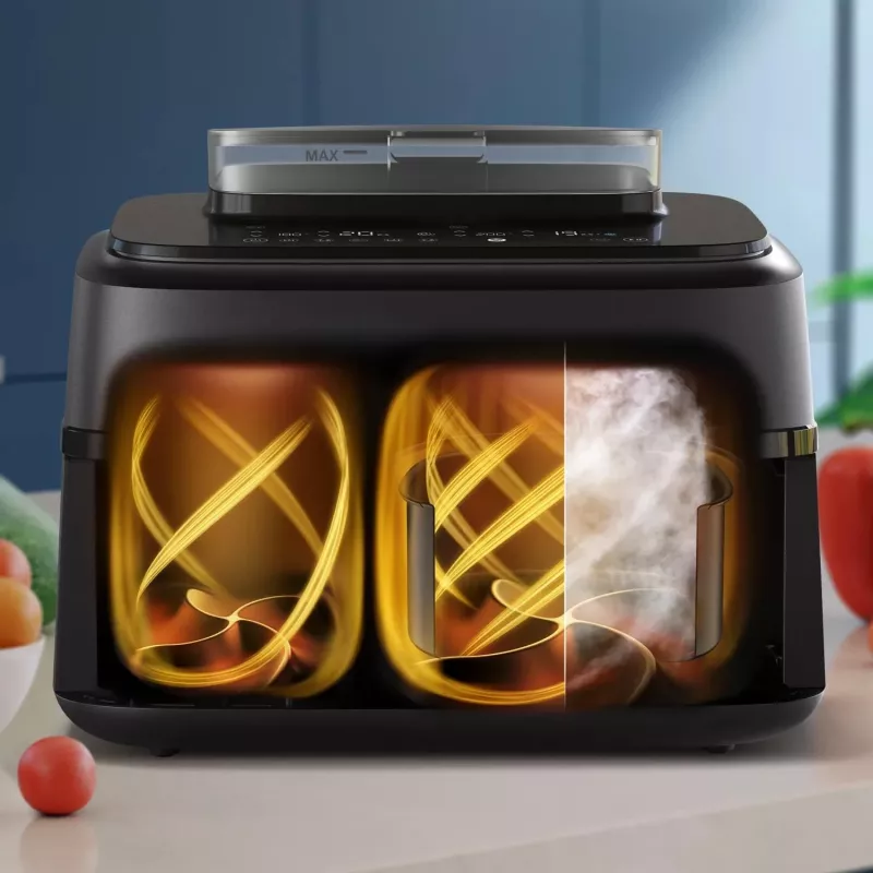 Heißluftfritteuse Philips 5000 Serie NA551/00 — 9 L Kapazität, 2300 W, Touch-Steuerung, LED-Anzeige, schwarz/silber