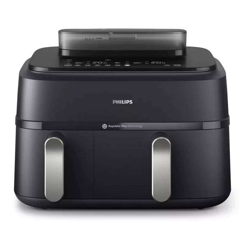 Heißluftfritteuse Philips 5000 Serie NA551/00 — 9 L Kapazität, 2300 W, Touch-Steuerung, LED-Anzeige, schwarz/silber