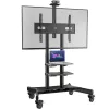 ONKRON TS1881-B mobiler TV-Ständer mit Rollen und Ablagen für 50–86"-Fernseher, bis 90 kg, VESA 200×200–800×500, höhenverstellbar, schwarz