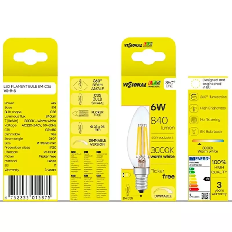LED-Lampe VISIONAL VS-B-9 6,5 W 950 lm – energiesparende Haushaltslampe