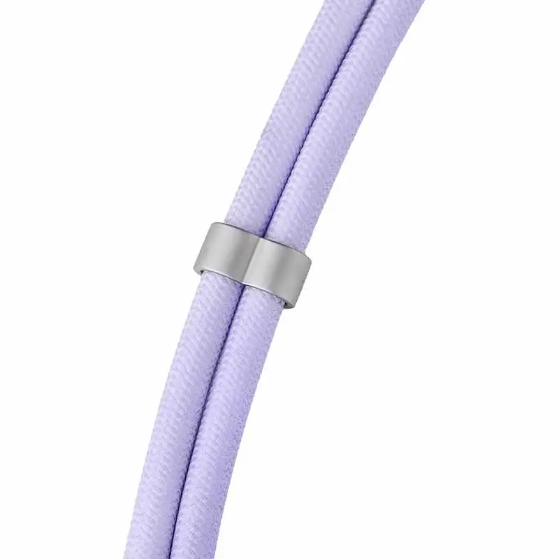 Intenso USB-C Ladekabel-Trageband Handy-Halsband 60W Schnellladung, verstellbare Länge 1,65 m, Nylon, Lila