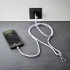 Intenso USB-C Ladekabel-Trageband Handy-Halsband 60W Schnellladung, verstellbare Länge 1,65 m, Nylon, Lila